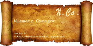 Nyemetz Csongor névjegykártya